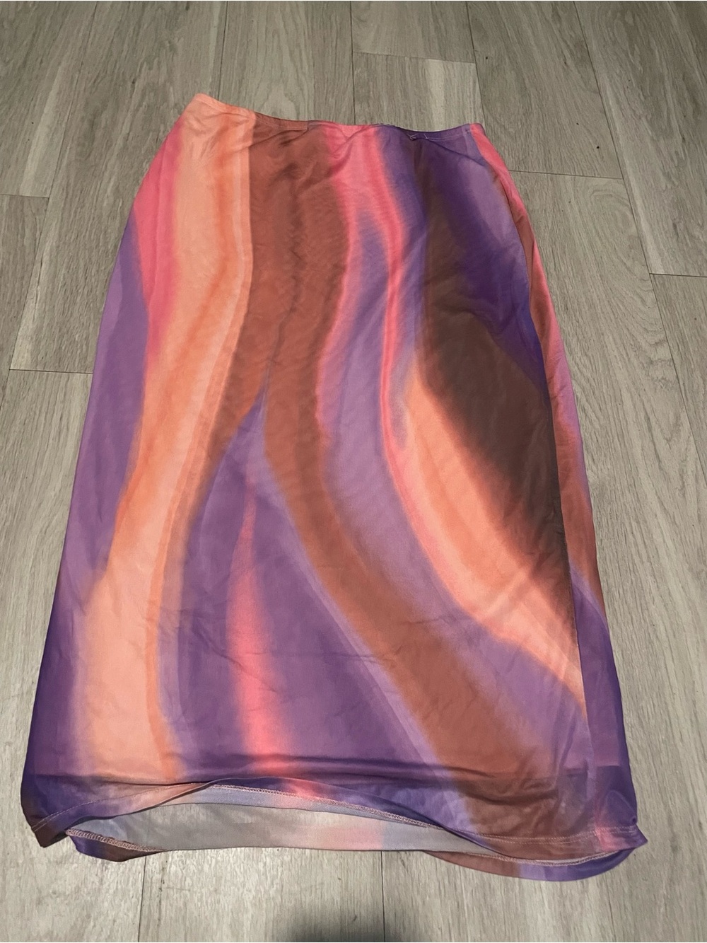 Gianni Bini Wave-Print Maxi Skirt in Purple & Pink